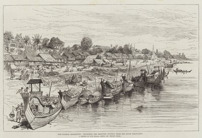 The Burmah Expedition, Thyetmyo, the Frontier Station, from the River Irrawaddy by Melton Prior